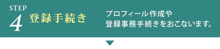 4.登録手続き_プロフィール作成登録や事務手続きをおこないます。